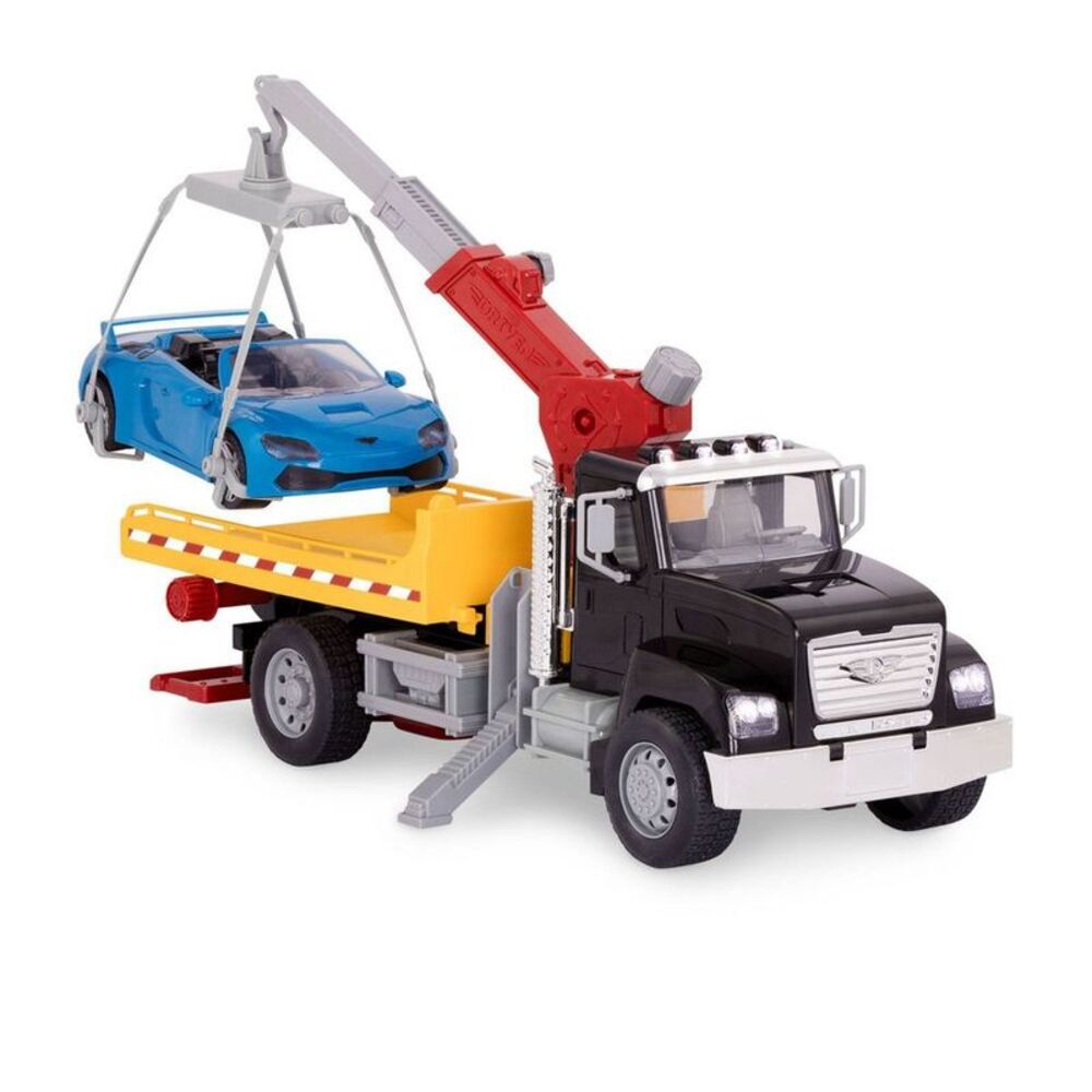 DRIVEN by Battat – Large Toy Tow Truck with Car and Crane Arm